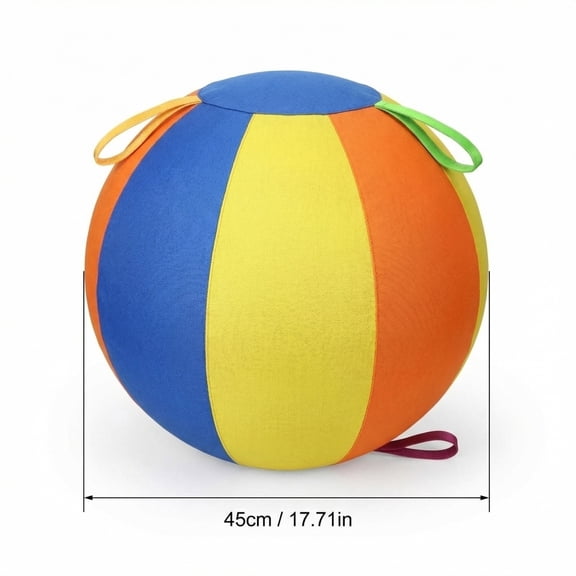 The Mellow Dog Jumbo Ball, Giant Herding Ball for Dogs, Durable Tear-Resistant Inflatable Big Ball with Handle Cover & Pump for Play & Exercise