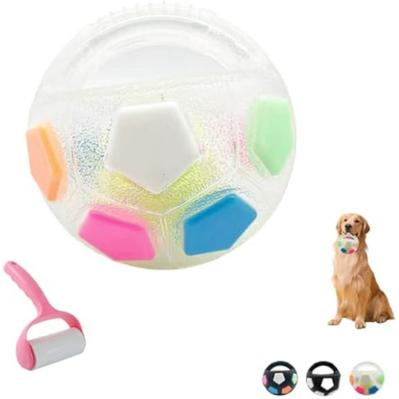 The Mellowdog Calming Ball, Interactive Toss and Fetch Play, Squeaky Floating Ball for Small Medium Large Dogs (White)