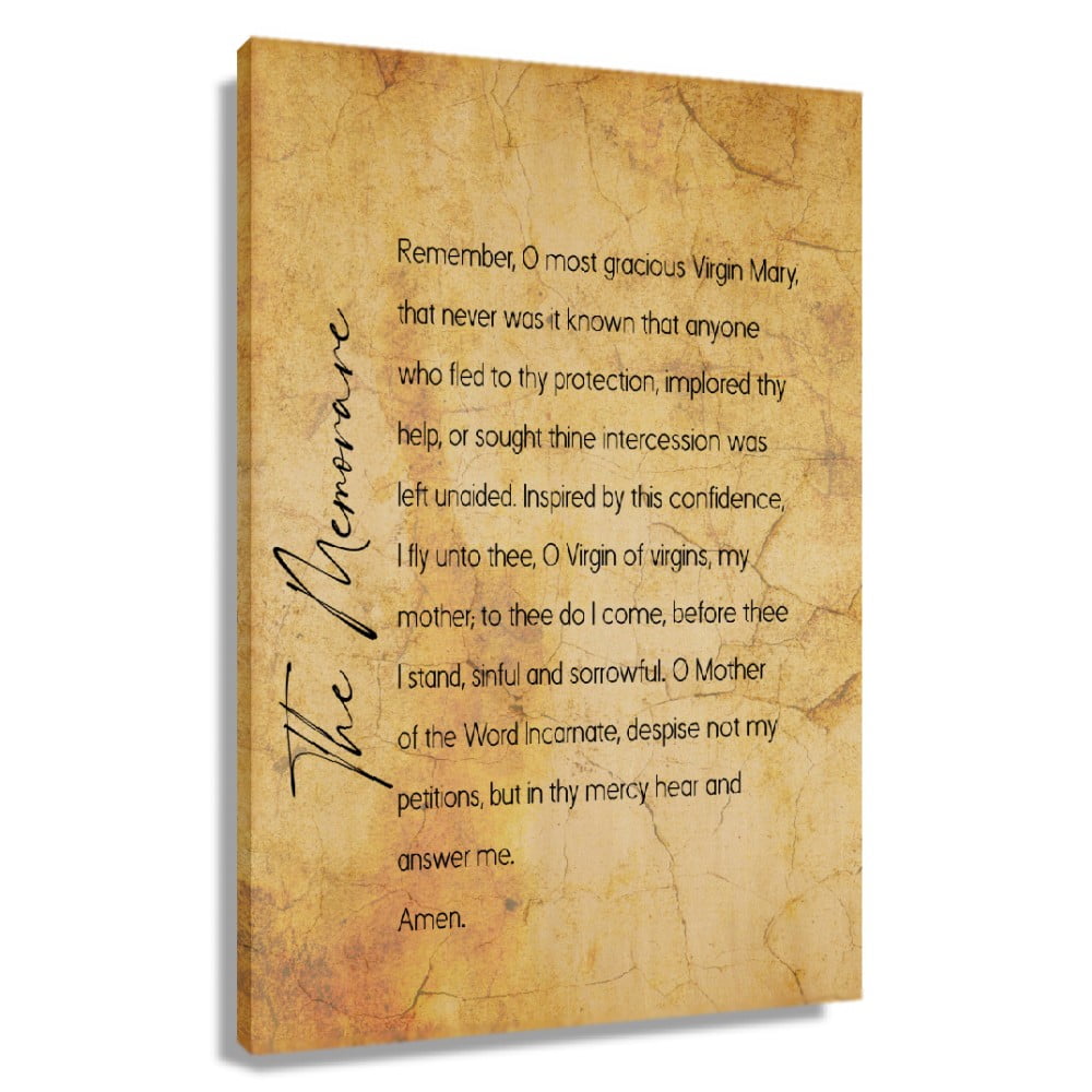 The Memorare Prayer Quotes Wall Art Vintage Prints Poster Kitchen
