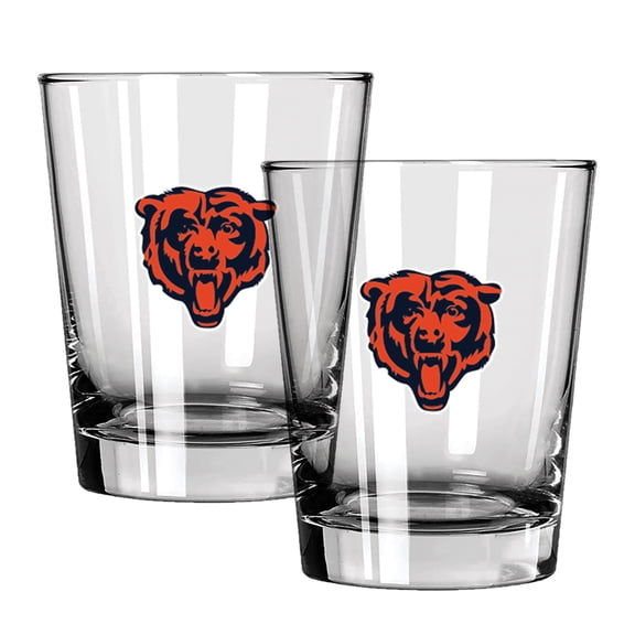 The Memory Company Chicago Bears 15oz. Two-Pack Rocks Glass Gift Set