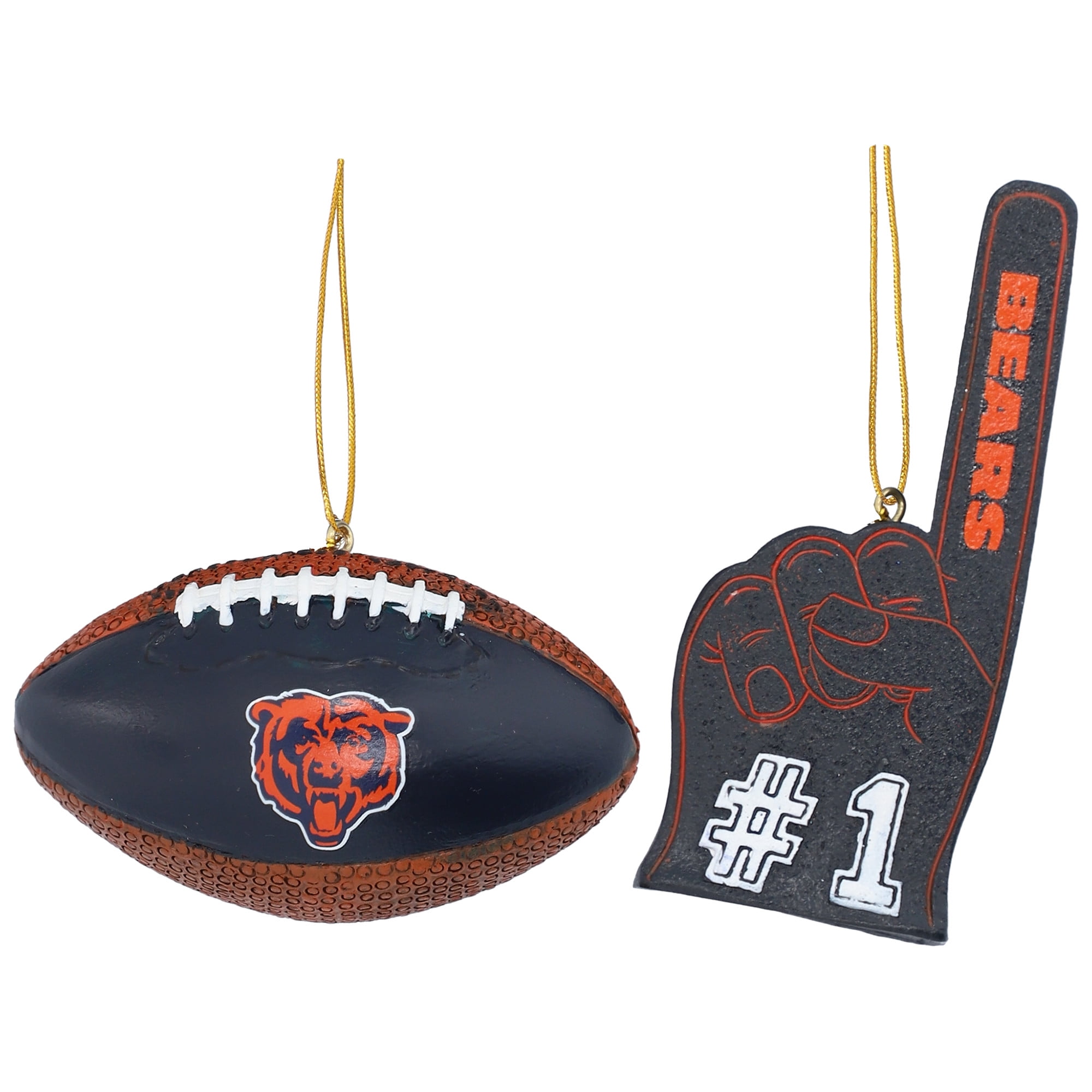The Memory Company Chicago Bears Football & Foam Finger Ornament Two