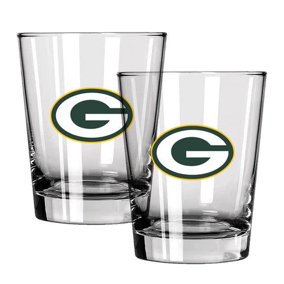 The Memory Company Green Bay Packers 15oz. Two-Pack Rocks Glass Gift Set