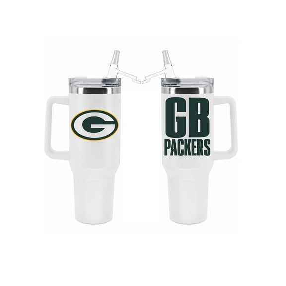 The Memory Company Green Bay Packers 40oz. Stainless Steel Tumbler with Flip Straw