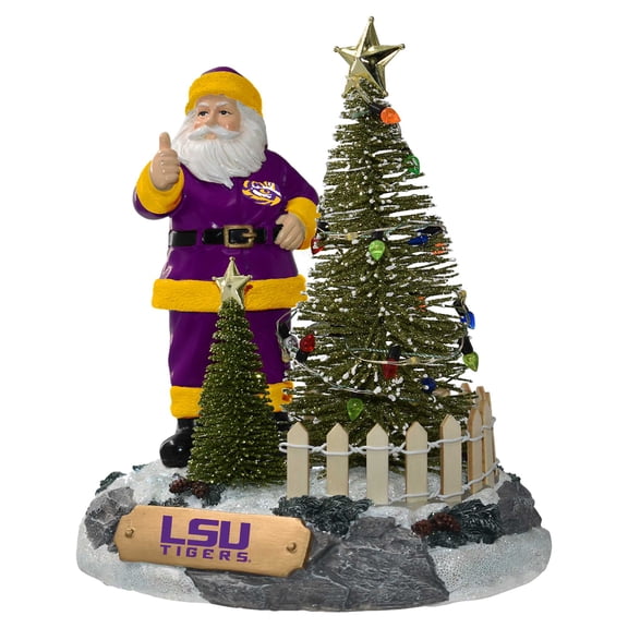 The Memory Company LSU Tigers Santa Figurine with LED Tree