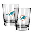 thumbnail image 1 of The Memory Company Miami Dolphins 15oz. Two-Pack Rocks Glass Gift Set, 1 of 1