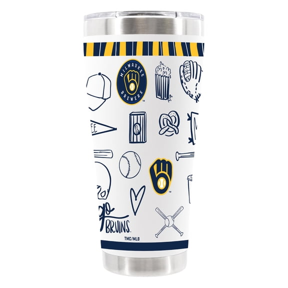 The Memory Company Milwaukee Brewers 30oz Stainless Steel Sketchpad Tumbler