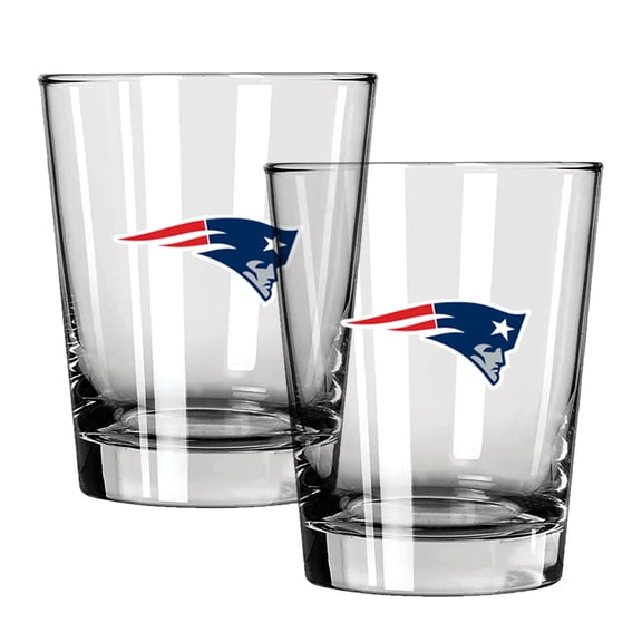 The Memory Company New England Patriots 15oz. Two-Pack Rocks Glass Gift Set