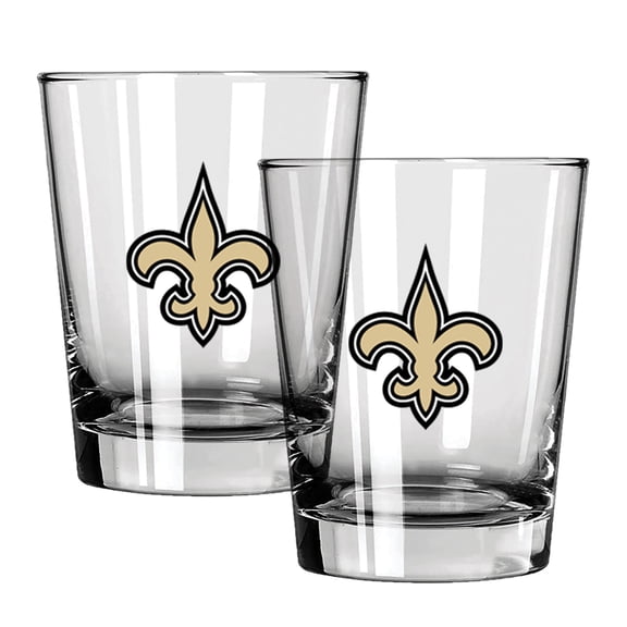 The Memory Company New Orleans Saints 15oz. Two-Pack Rocks Glass Gift Set