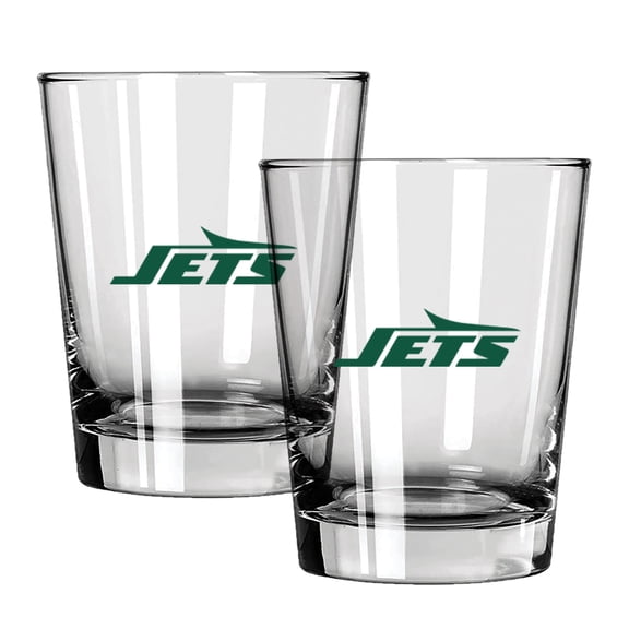The Memory Company New York Jets 15oz. Two-Pack Rocks Glass Gift Set