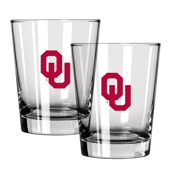The Memory Company Oklahoma Sooners 15oz. Two-Pack Rocks Glass Gift Set