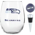 thumbnail image 1 of The Memory Company Seattle Seahawks 15oz. Stemless Tumbler with Wine Bottle Stopper, 1 of 3