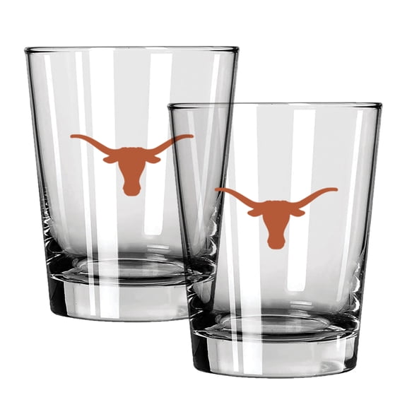 The Memory Company Texas Longhorns 15oz. Two-Pack Rocks Glass Gift Set