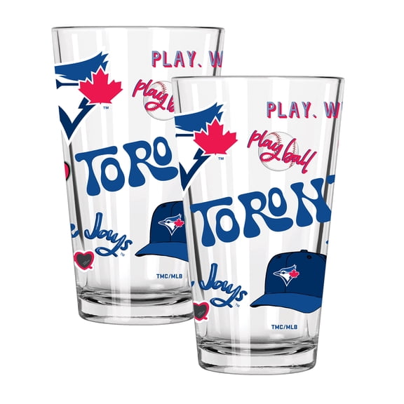 The Memory Company Toronto Blue Jays Loco 16oz Pint Glass Two-Piece Set