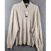 The Men's Store Bloomingdale's Birdseye 1/4 Zip Sweater XXL Oatmeal/Heather Gray