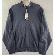 The Men's Store Bloomingdale's Birdseye Knit Quarter Zip Sweater XXL True Navy