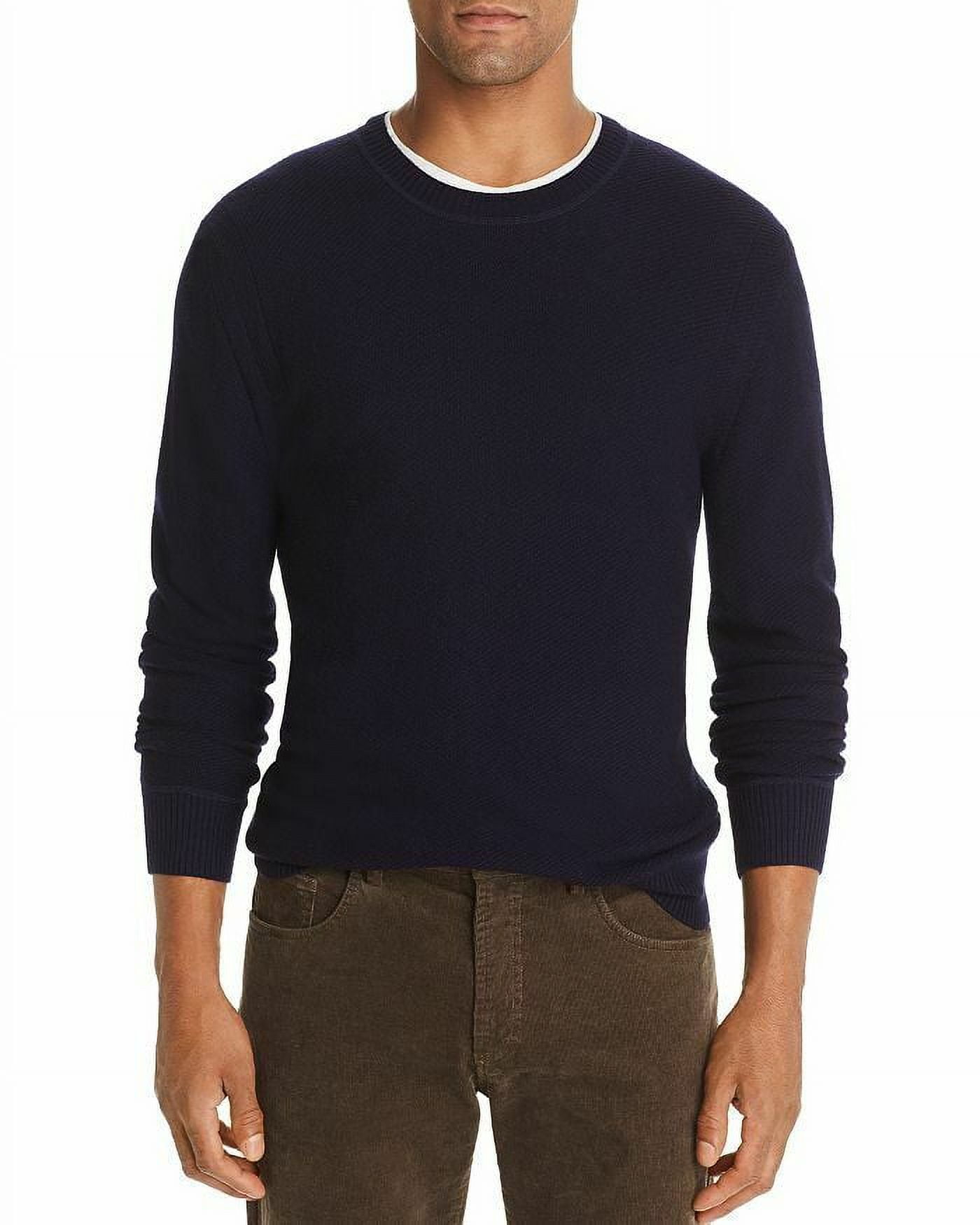 The Men's Store Designer Wool/Cashmere Textured Sweater Navy-XL ...