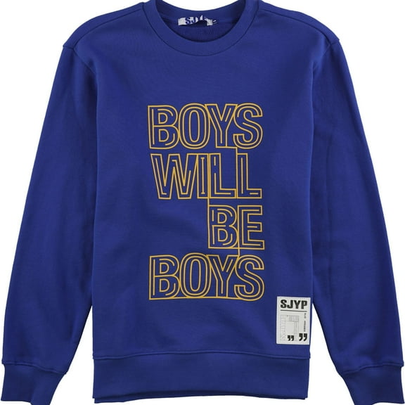 The Men's Store Mens Graphic Sweatshirt, Blue, Medium
