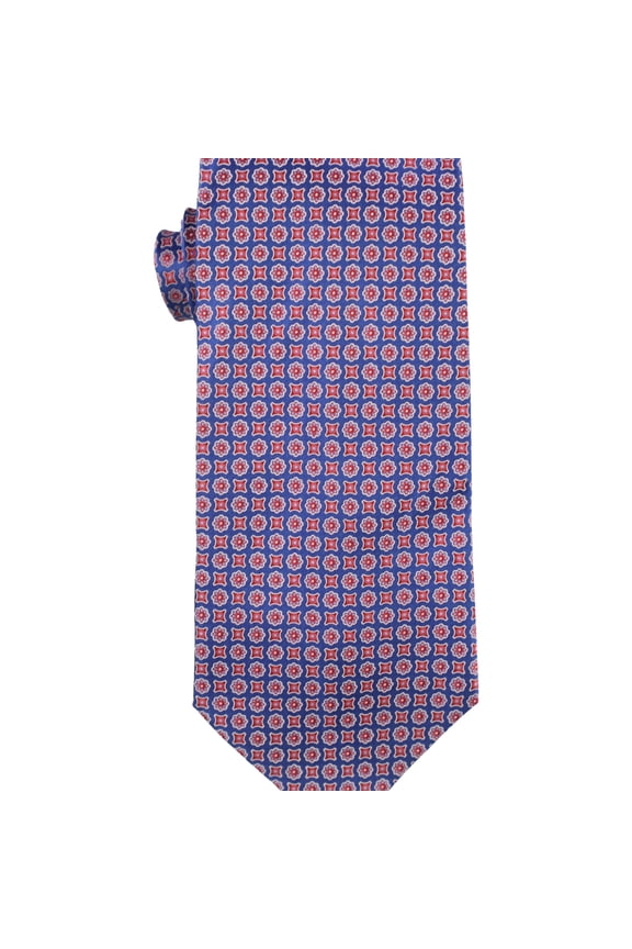 Mens Mini Square Floret Self-tied Necktie, Blue, One Size