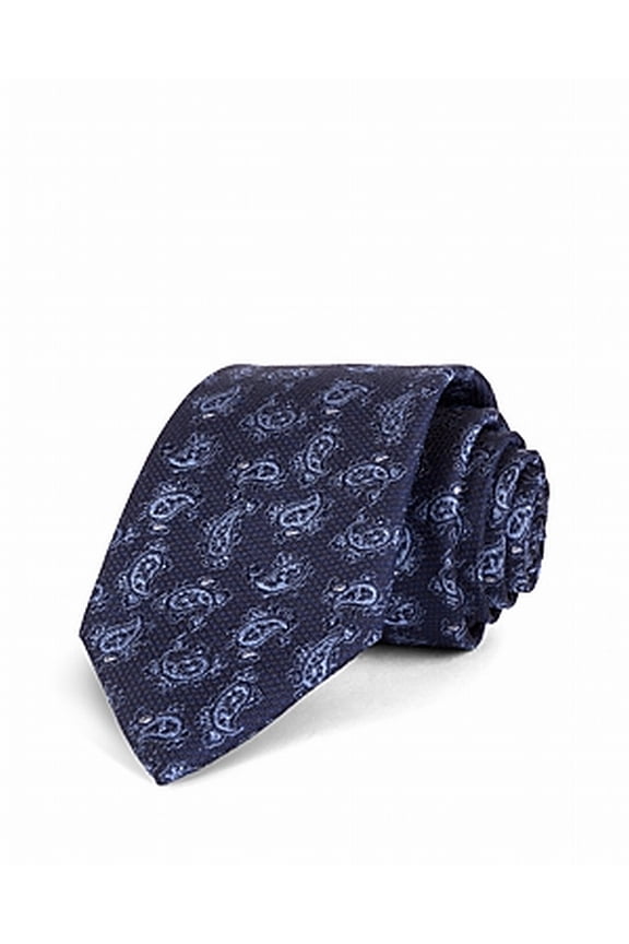 The Men's Store Mens Neck Tie Navy One Tossed Paisley Silk Blue Not Applicable