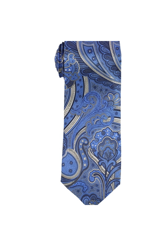Mens Paisley Print Self-tied Necktie, Blue, One Size
