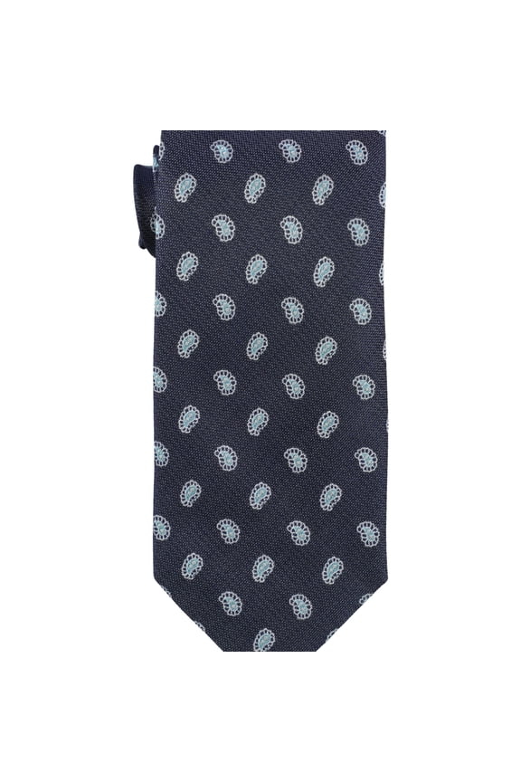Mens Silk Paisley Self-tied Necktie, Blue, One Size
