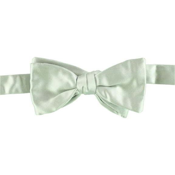 The Men's Store Mens Silver Satin TBT Self-tied Bow Tie, Grey, One Size
