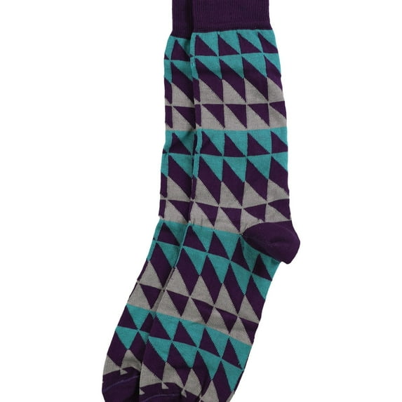 The Men's Store Mens Split Square Midweight Socks, Purple, 10-13