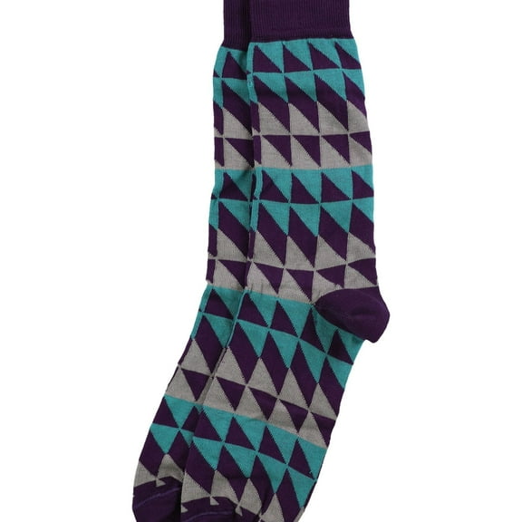 The Men's Store Mens Split Square Midweight Socks, Purple, 10-13