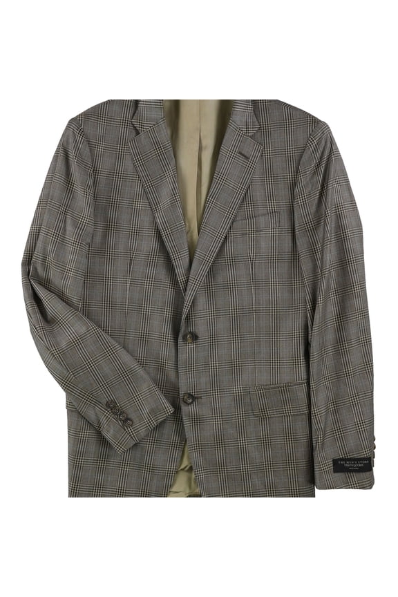 Mens Window Two Button Blazer Jacket, Beige, 42 Long