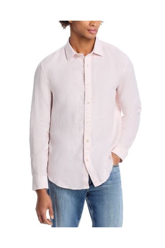 The Men's Store Pencil Stripe Standard Fit Linen Shirt XL