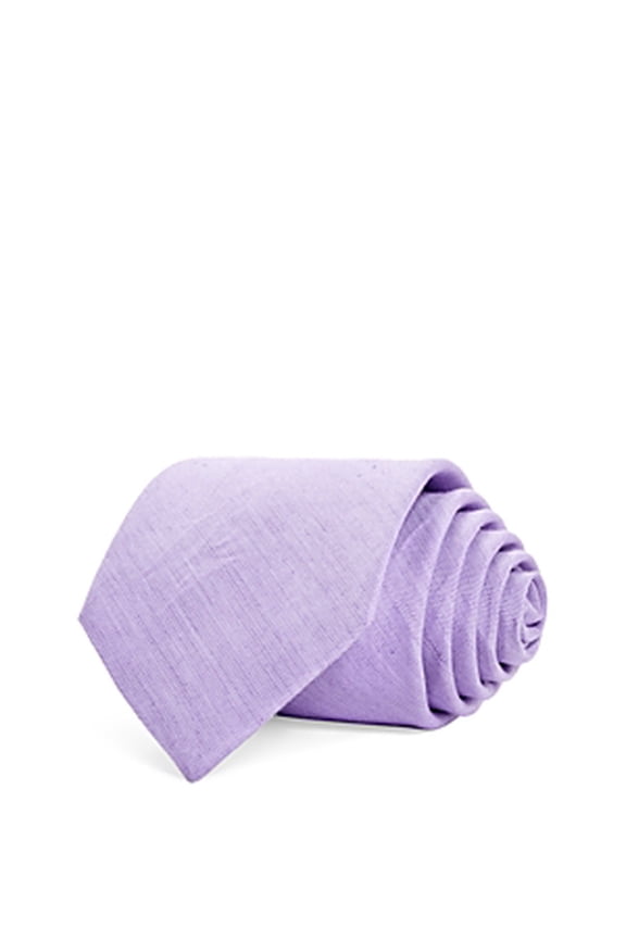 Textured Solid Linen Classic Tie Purple Necktie