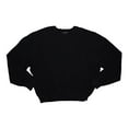 thumbnail image 1 of The Men's Store Waffle Knit Solid Color Long Sleeve Pullover Sweater (Black, Large), 1 of 1
