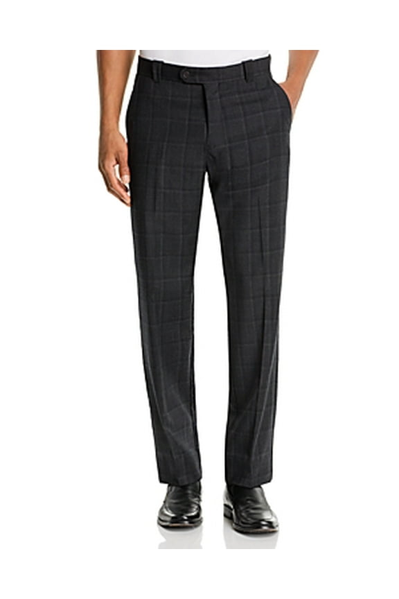 The Men's Store Wool Tonal-Check Classic Fit Pants