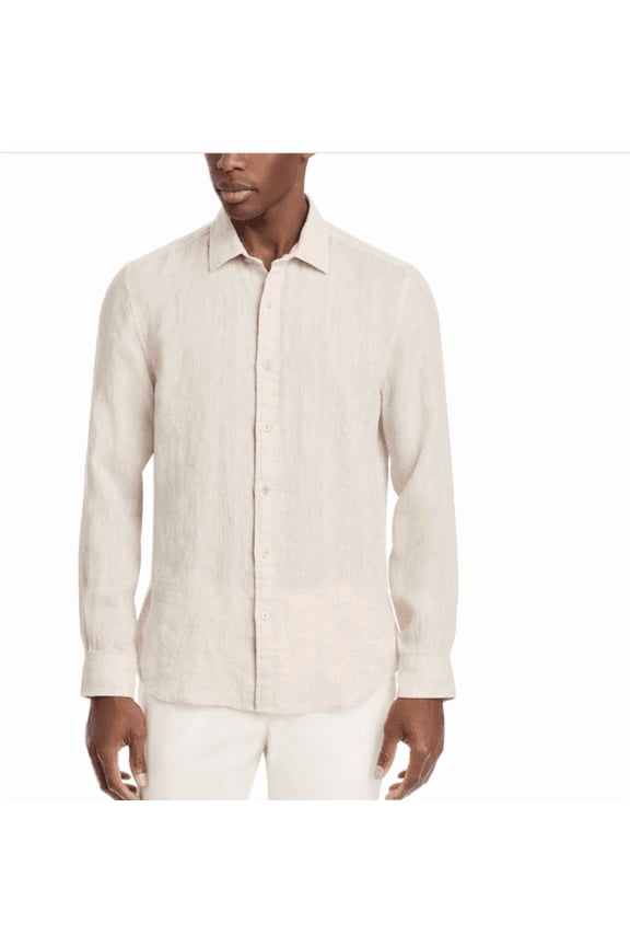 Tonal Stitch Standard Fit Linen Shirt -