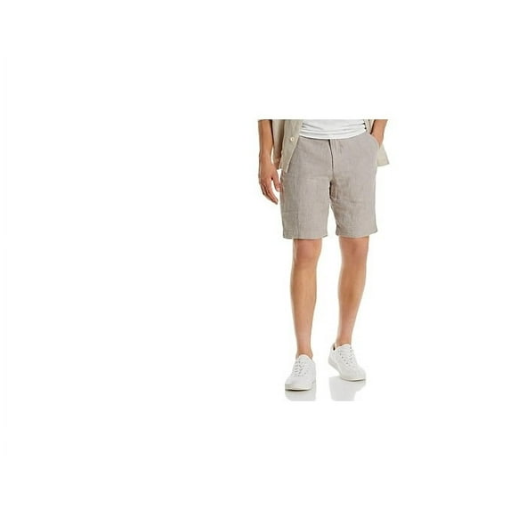The Men's Store at Major Dept Store Linen Micro-Houndstooth Sport Shorts Tan-32