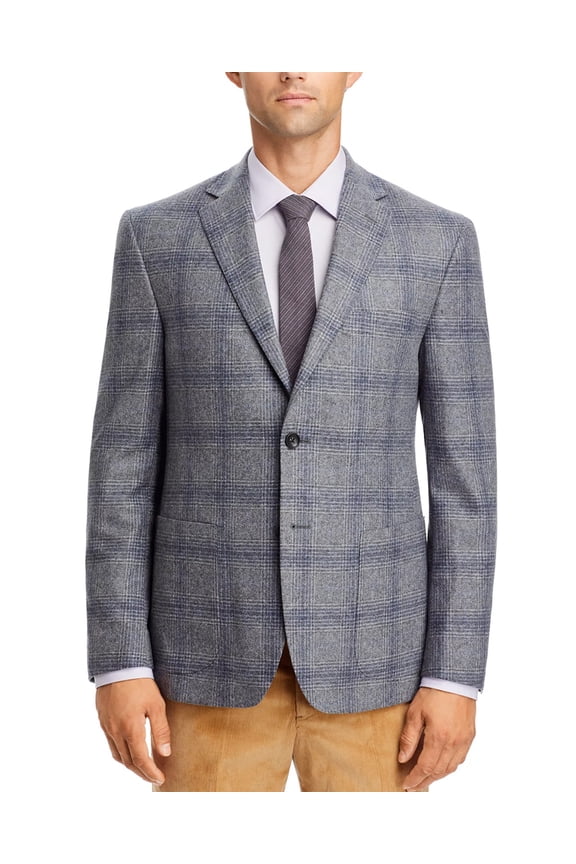 The Mens Store Slim Fit Windowpane Wool Sport Coat 40 Regular Light Grey - NWT