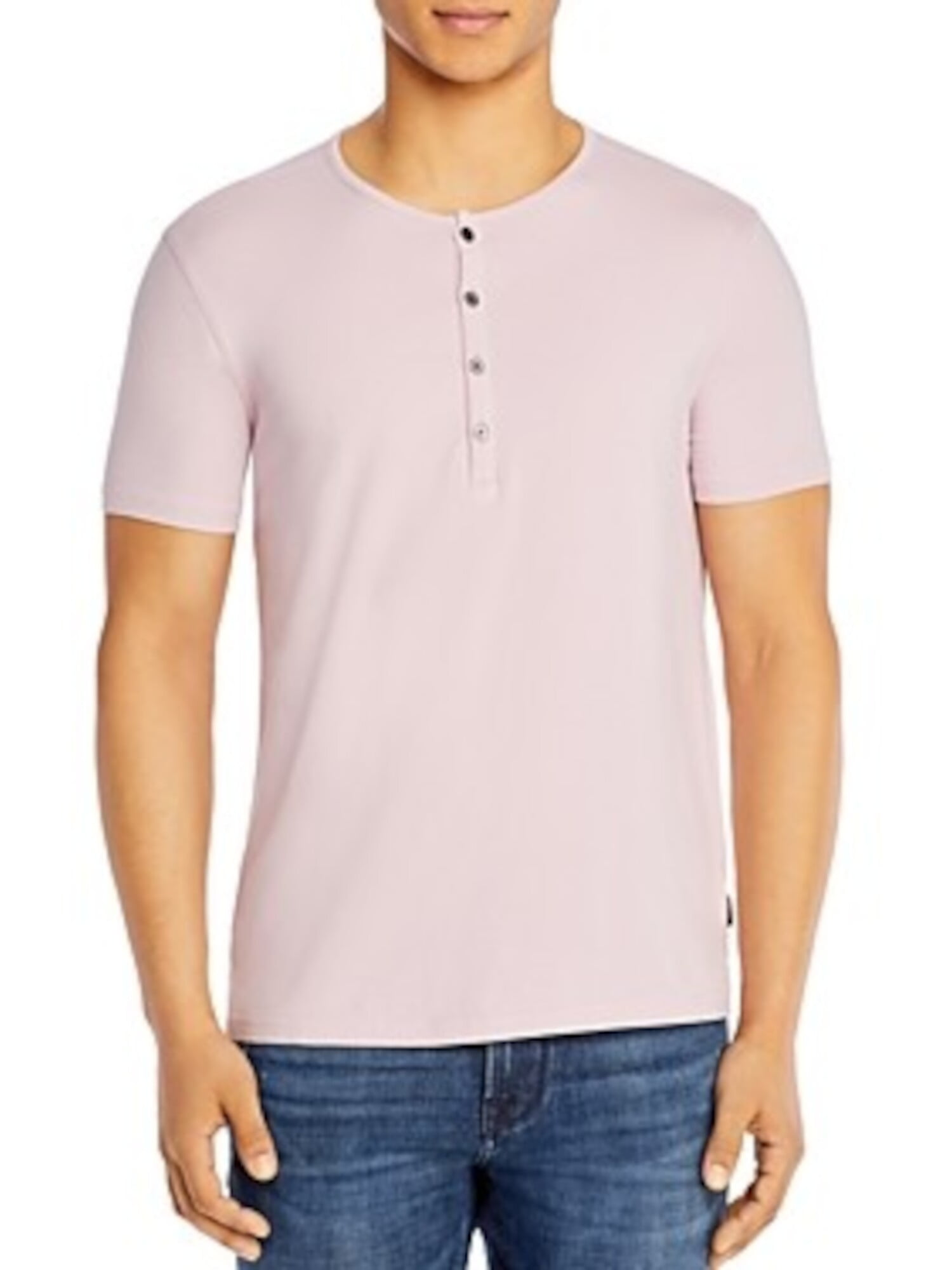 Pink henley hotsell shirt mens
