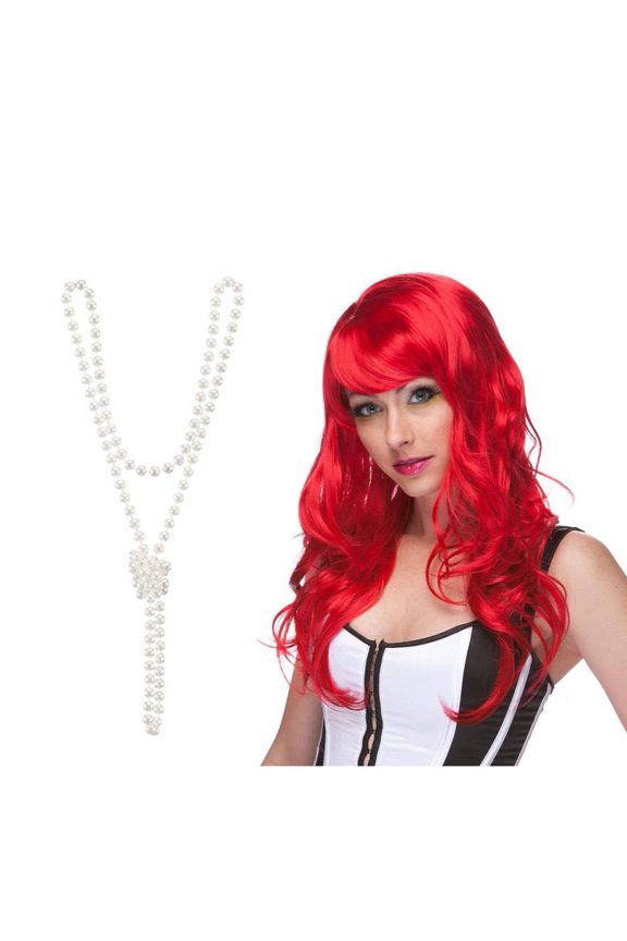 The Mermaid Costume Kit, Burlesque Wig and Plastic Pearl Necklace