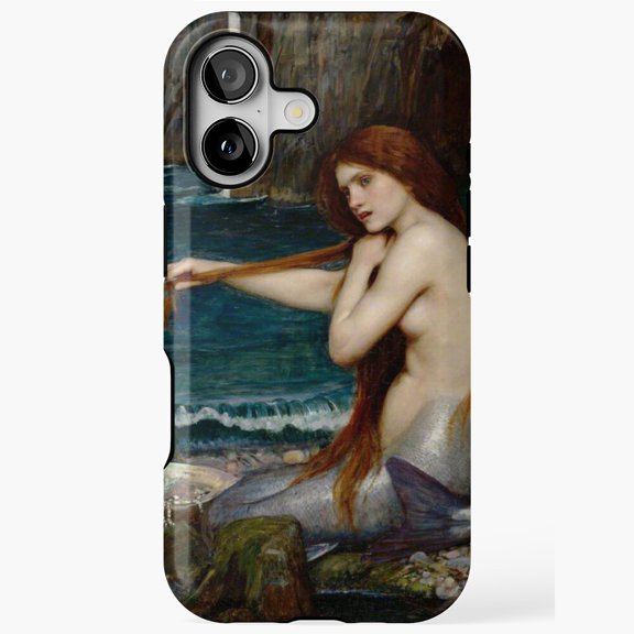 The Mermaid by Waterhouse Art Compatible Phone Case for iPhone 11–17 Pro Max