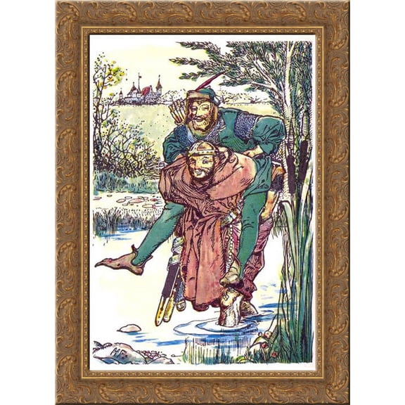 The Merry Adventures of Robin Hood 2 20x24 Gold Ornate Wood Framed Canvas Art by Pyle, Howard