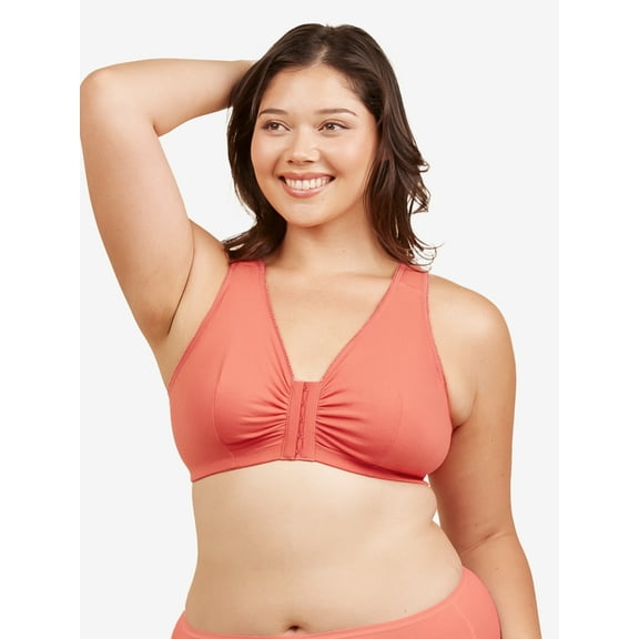 Leading Lady, The Meryl, Unpadded Wireless Bra, Front Close, Light Support, Comfort, Breathable Cotton Bra (Women's & Women's Plus)