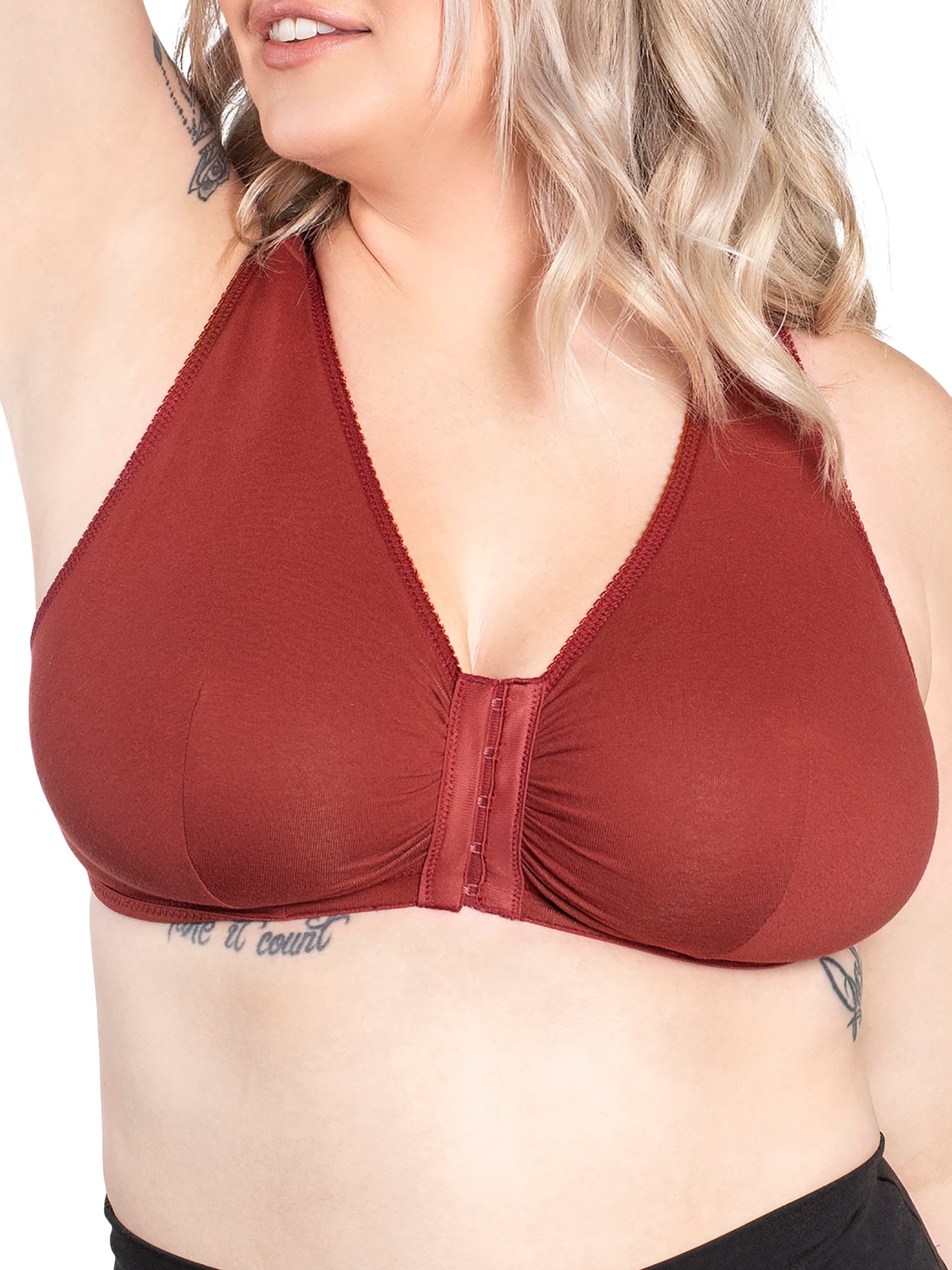 Leading Lady The Meryl - Cotton Front-closure Comfort & Sleep Bra In  Toasted Toffee Triangle, Size: 36cddd : Target
