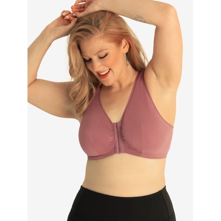 Leading Lady, The Meryl, Unpadded Wireless Bra, Front Close, Light Support, Comfort, Breathable Cotton Bra (Women's & Women's Plus)