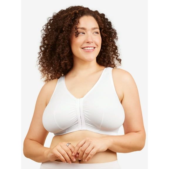 Leading Lady, The Meryl, Unpadded Wireless Bra, Front Close, Light Support, Comfort, Breathable Cotton Bra (Women's & Women's Plus)