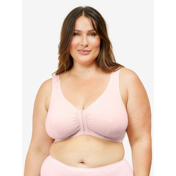 Leading Lady, The Meryl, Unpadded Wireless Bra, Front Close, Light Support, Comfort, Breathable Cotton Bra (Women's & Women's Plus)