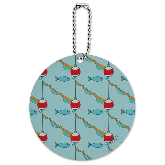 The Mesmerizing Fishing Bobber Pattern Round Luggage ID Tag Card Suitcase Carry-On