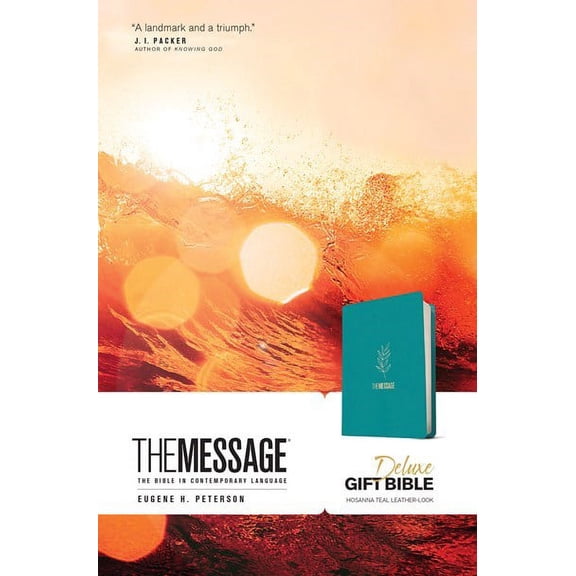 The Message Deluxe Gift Bible-Hosanna Teal Leather-Look