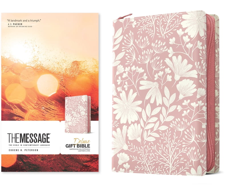 The Message Deluxe Gift Zipper Bible (Leather-Look, Garden Blush): The Bible in Contemporary Language, (Hardcover)