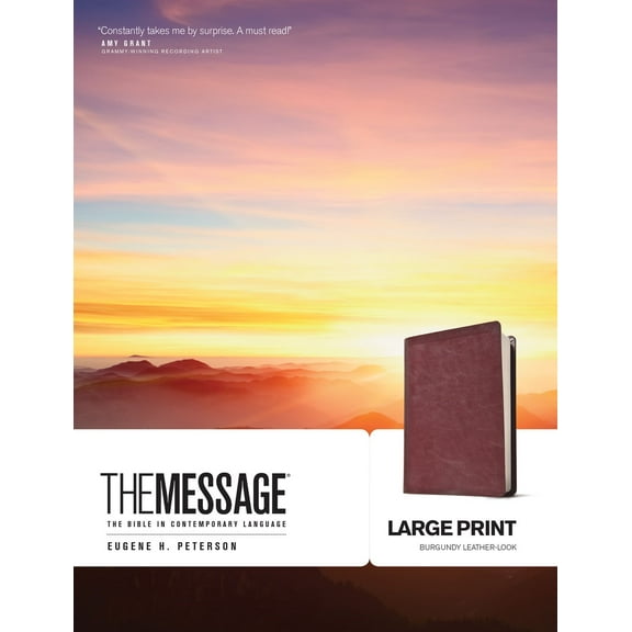 The Message/Large Print Bible (Numbered Edition)-Burgundy LeatherLook