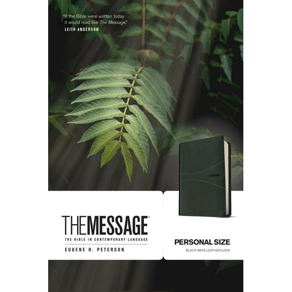 The Message/Personal Size Bible (Numbered Edition)-Black Wave LeatherLook